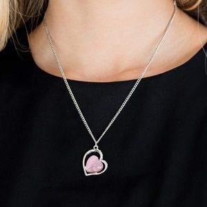 "Love Of My Life" - Pink Moonstone Heart Necklace